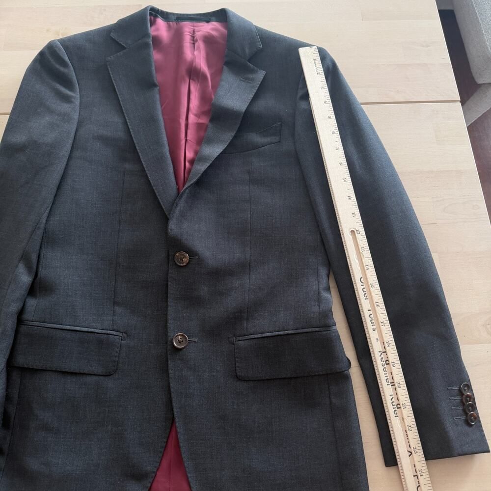 Spier & Mackay Blazer 34 Gray Charcoal Wool Slim Fit Sports Coat Suit Jacket - Picture 13 of 14